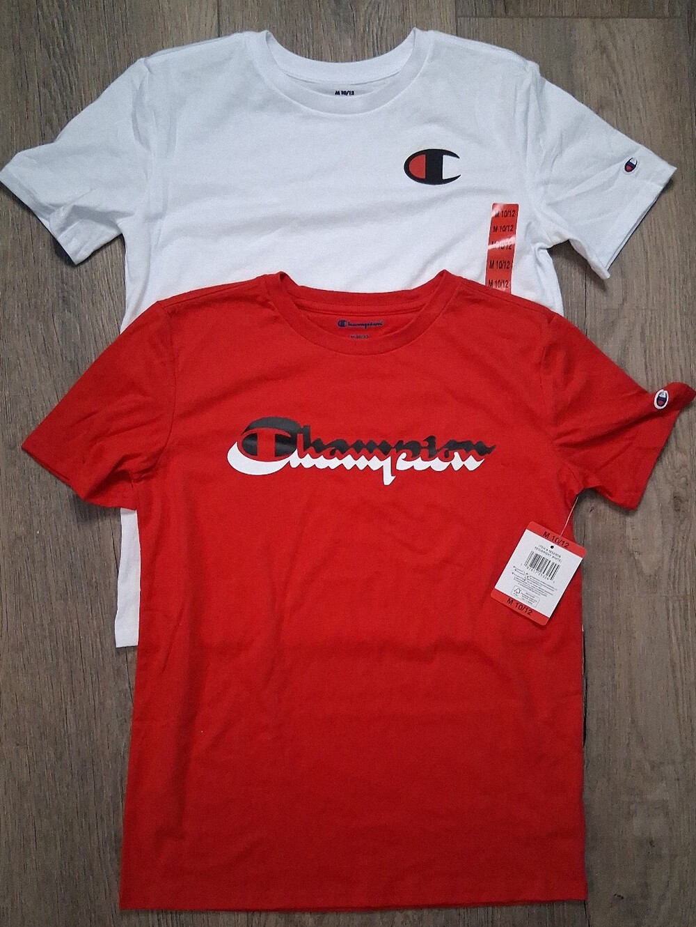 2 Pack Boys M 10/12  Champion Tee  in Red & White NWT